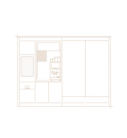 Technical blueprint drawing of a Conveniq smart vending and micromarket unit